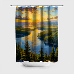 Шторка для ванной Золотой путь реки