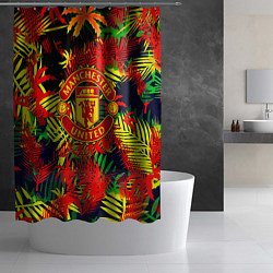 Шторка для душа Манчестер Юнайтед тропики, цвет: 3D-принт — фото 2