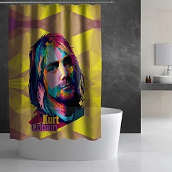 Шторка для душа Kurt Cobain: Abstraction, цвет: 3D-принт — фото 2