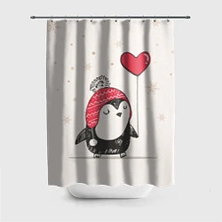 Шторка для ванной Влюбленный пингвин