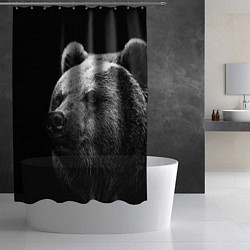 Шторка для душа Черно-белый медведь, цвет: 3D-принт — фото 2