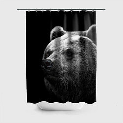 Шторка для ванной Черно-белый медведь