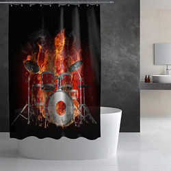 Шторка для душа Огненный барабанщик, цвет: 3D-принт — фото 2