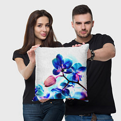 Подушка квадратная Фиолетовая орхидея, цвет: 3D-принт — фото 2