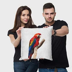 Подушка квадратная Яркий попугай, цвет: 3D-принт — фото 2