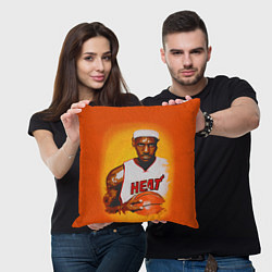 Подушка квадратная LeBron James: Heat, цвет: 3D-принт — фото 2