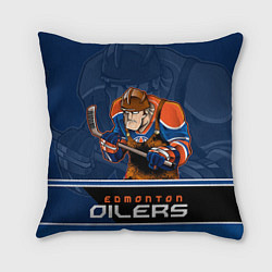 Подушка квадратная Edmonton Oilers, цвет: 3D-принт