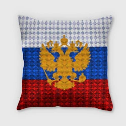 Подушка квадратная Россия: полигоны, цвет: 3D-принт