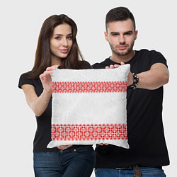 Подушка квадратная Славянский орнамент (на белом), цвет: 3D-принт — фото 2
