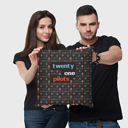 Подушка квадратная Twenty One Pilots, цвет: 3D-принт — фото 2