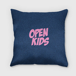Подушка квадратная Open kids, цвет: 3D-принт