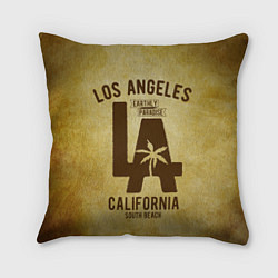 Подушка квадратная Лос-Анджелес, цвет: 3D-принт
