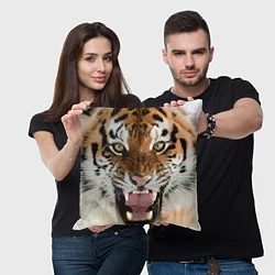 Подушка квадратная Свирепый тигр, цвет: 3D-принт — фото 2