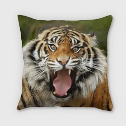 Подушка квадратная Удивленный тигр, цвет: 3D-принт
