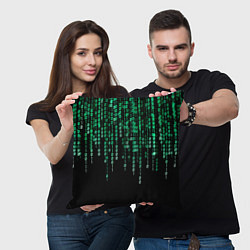Подушка квадратная Цифровой поток из матрицы, цвет: 3D-принт — фото 2