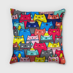 Подушка квадратная Отряд котиков, цвет: 3D-принт