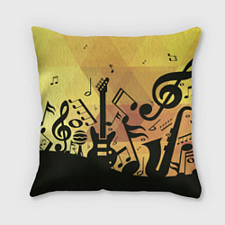 Подушка квадратная Любовь к музыки, цвет: 3D-принт