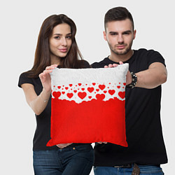 Подушка квадратная Сердечки, цвет: 3D-принт — фото 2