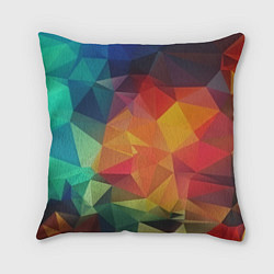 Подушка квадратная Цветные полигоны, цвет: 3D-принт