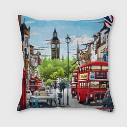 Подушка квадратная Улицы Лондона -Big Ben