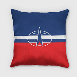 Подушка квадратная Флаг космический войск РФ