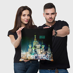 Подушка квадратная Храм Василия Блаженного, цвет: 3D-принт — фото 2