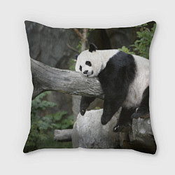 Подушка квадратная Большая уставшая панда, цвет: 3D-принт