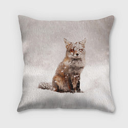 Подушка квадратная Снежная лисица, цвет: 3D-принт