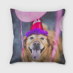 Подушка квадратная Birthday Dog