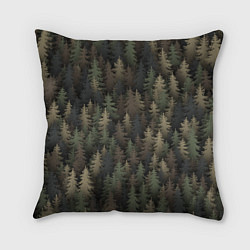 Подушка квадратная Лесной камуфляж, цвет: 3D-принт