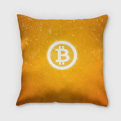 Подушка квадратная Bitcoin Orange