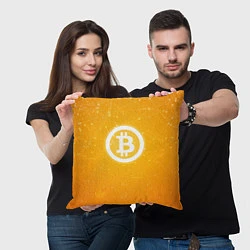 Подушка квадратная Bitcoin Orange, цвет: 3D-принт — фото 2