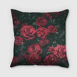 Подушка квадратная Бархатные розы, цвет: 3D-принт