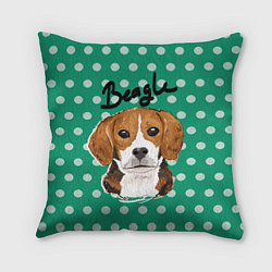 Подушка квадратная Beagle Face, цвет: 3D-принт