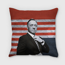 Подушка квадратная Kevin Spacey patriot, цвет: 3D-принт