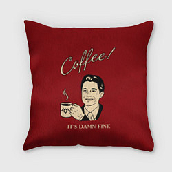 Подушка квадратная Coffee: it's damn fine