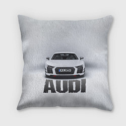 Подушка квадратная Audi серебро, цвет: 3D-принт