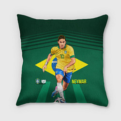 Подушка квадратная Neymar Brazilian, цвет: 3D-принт