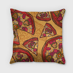 Подушка квадратная Пицца, цвет: 3D-принт