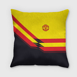 Подушка квадратная Man United FC: Yellow style, цвет: 3D-принт