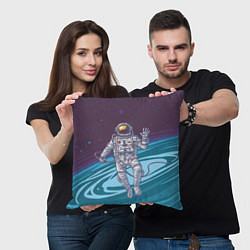 Подушка квадратная Привет из космоса, цвет: 3D-принт — фото 2