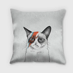 Подушка квадратная David Bowie: Grumpy cat, цвет: 3D-принт