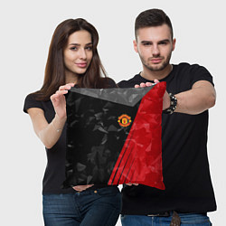 Подушка квадратная FC Manchester United: Abstract, цвет: 3D-принт — фото 2