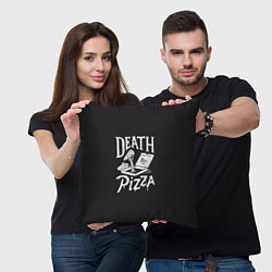 Подушка квадратная Death By Pizza, цвет: 3D-принт — фото 2