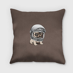 Подушка квадратная Мопс космонавт, цвет: 3D-принт