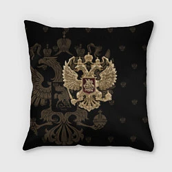 Подушка квадратная Золотой Герб России, цвет: 3D-принт