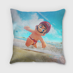 Подушка квадратная Super Mario Summer Odyssey, цвет: 3D-принт