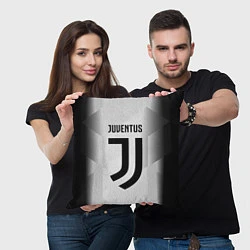 Подушка квадратная FC Juventus: Silver Original, цвет: 3D-принт — фото 2