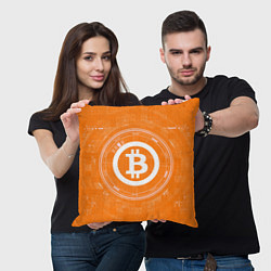 Подушка квадратная Bitcoin Tech, цвет: 3D-принт — фото 2