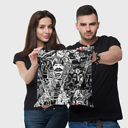 Подушка квадратная Стикербомбинг, цвет: 3D-принт — фото 2